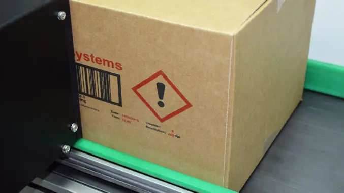 Caja en una cinta
